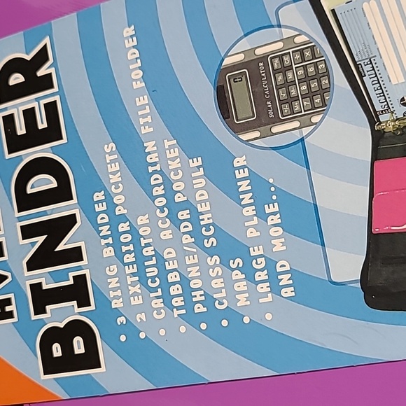 Plan Ahead Purple and Black Aviator Binder - Picture 3 of 7